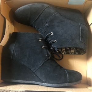 Black Suede- Desert Wedge size 10